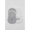 Bistyle 2li Babet Cute Face Penye Çorap 30103 Gri Beyaz