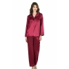 Bordo İkili Saten Gecelik Pijama Takımı 7647