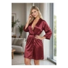 Bordo İpek Saten Sabahlık - 14004