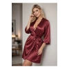 Bordo İpek Saten Sabahlık - 14004