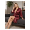 Bordo İpek Saten Sabahlık - 14004