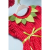 Çilek Bebekler Penye Kumaş Kısa Kol Bebek Elbisesi Kırmızı