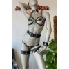 Deri Tasma Detaylı Fantezi Deri Harness Takım