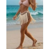 Ekru Bikini Üstü Deniz Kabuklu Püsküllü Pareo,beachwear,bikini Üstü El Emeği Plaj Eteği,bohem Etek
