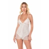 Ekru Jakarlı Bodysuit Gecelik