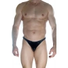 Erkek  Arkası Büzgülü Siyah Lame Brazillian Slip