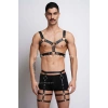 Erkek  Deri Göğüs Harness Ve Bacak Harness Takım - Brfm195