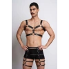 Erkek  Deri Göğüs Harness Ve Bacak Harness Takım - Brfm195
