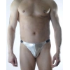 Erkek Gümüş Lame Brazillian Slip