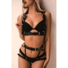 Fantazi Göğsü Ve Ağı Açık Popadan Saran Deri Harness Takım - Brf1012