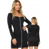 Fermuarlı Mini Elbise