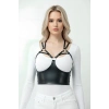 Göğüs Detaylı Deri Harness Büstiyer, Şık Deri Korse - Brf872