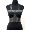Göğüs Detaylı Deri Harness Büstiyer, Şık Deri Korse - Brf872