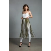 Haki Etek Uzun Püsküllü Yüksek Bel Etek - Brf1003