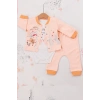 Happy Dancing Desenli 3lü Hırkalı Kız Bebek Takım