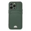 iPhone 13 Pro Kılıf Kelvin Kartvizitli Silikon - Koyu Yeşil
