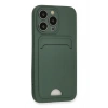 iPhone 13 Pro Kılıf Kelvin Kartvizitli Silikon - Koyu Yeşil