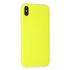 iPhone X Kılıf Nano içi Kadife Silikon - Sarı