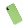 iPhone XS Max Kılıf Nano içi Kadife Silikon - Açık Yeşil