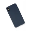 iPhone XS Max Kılıf Nano içi Kadife Silikon - Lacivert