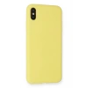 iPhone XS Max Kılıf Nano içi Kadife Silikon - Mat Sarı