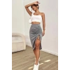 Kadın Beyaz Modern Fit Tek Omuzlu Çapraz Askılı Crop Top Büstiyer