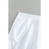 Kadın Beyaz Modern Kesim Yırtmaçlı Etek Görünümlü Şık Deniz Şortu