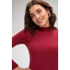 Kadın Bordo Kaşkorse Balıkçı Yaka Uzun Kollu Bodycon Mini Elbise Premium Şık Stil