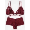 Kadın Bordo Özel Şık Sütyen Külot Takımı