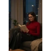Kadın Bordo Parmak Geçmeli Uzun Kollu Body Esnek Fit Bluz