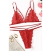Kadın Kırmızı Dantel Sütyen Külot Takımı