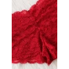 Kadın Kırmızı Dantelli & Kurdelalı Sütyen Külot Takımı