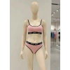 Kadın Pembe Love Yazılı Mayo Bikini Şık Esnek Kumaş Plaj Giyim Özel Tasarım