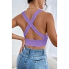 Kadın Siyah Çapraz Sırt Detaylı Şık Crop Top Büstiyer