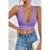 Kadın Siyah Çapraz Sırt Detaylı Şık Crop Top Büstiyer