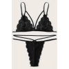 Kadın Siyah Dantel Sütyen Külot Takımı
