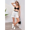 Kadın Siyah Kapsız Sırtı Açık Crop Top Bluz