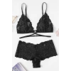 Kadın Siyah Özel Şık Sütyen Külot Takımı
