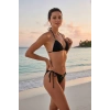 Kadın Siyah Pedli Fiyonklu Bağlamalı Bikini Takımı