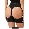 Kadın Siyah Pop Up Kalça Kaldırıcı Ve Sekillendirici Dantel Paçalı Şort Külot