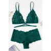Kadın Yeşil Özel Şık Sütyen Külot Takımı