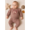 Kirpi Nakışlı % 100 Pamuk 2li Kız Bebek Takım