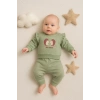 Kirpi Nakışlı % 100 Pamuk 2li Kız Bebek Takım