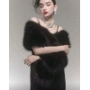 Kürk Orijinal Siyah Seksi Omuzluk Şık Kürk