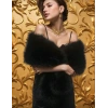 Kürk Orijinal Siyah Seksi Omuzluk Şık Kürk