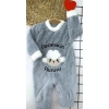 Kuzu Tüylü Kumaş Annesinin Kuzusu Nakışlı Alttan Çıtçıtlı Kız Erkek Bebek Tulumu