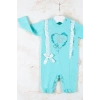 Love Kalp Nakışlı % 100 Pamuk Kız Bebek Tulumu
