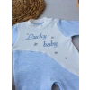 Lucky Baby Nakışlı Es Çizgi Boy Şapkalı Erkek Bebek Tulumu Mavi
