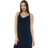 Moda Bayan İp Askılı Uzun Gecelik Siyah
