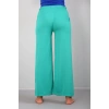 Moda Bayan Penye Bol Paça Pantolon Yeşil